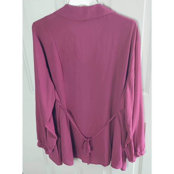 Torrid 3 Women 3x 24W Red Violet (Mauve) Harper Georgette Blouse - Picture 5 of 8